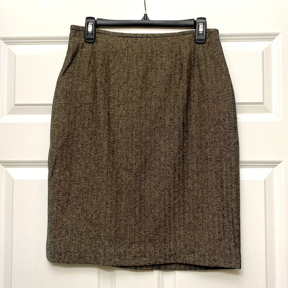 Signature by Larry Levine Herringbone Skirt Vintage 8P